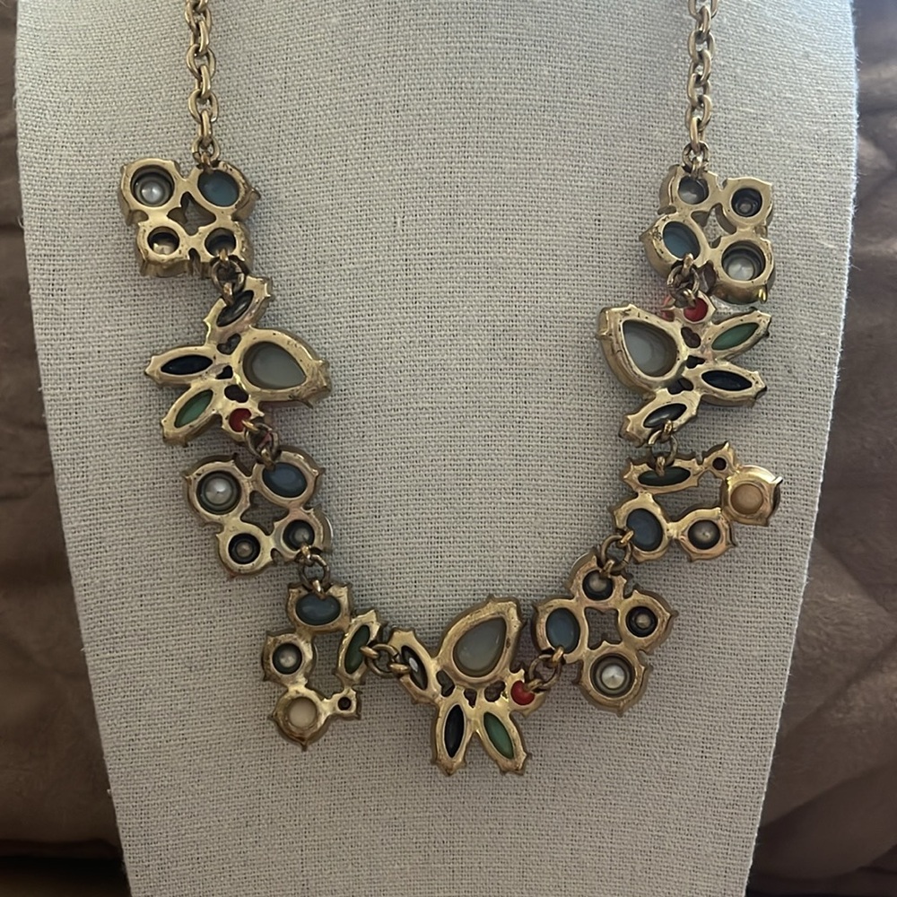 J Crew Elegant Multicolor Beaded Statement Neckla… - image 5